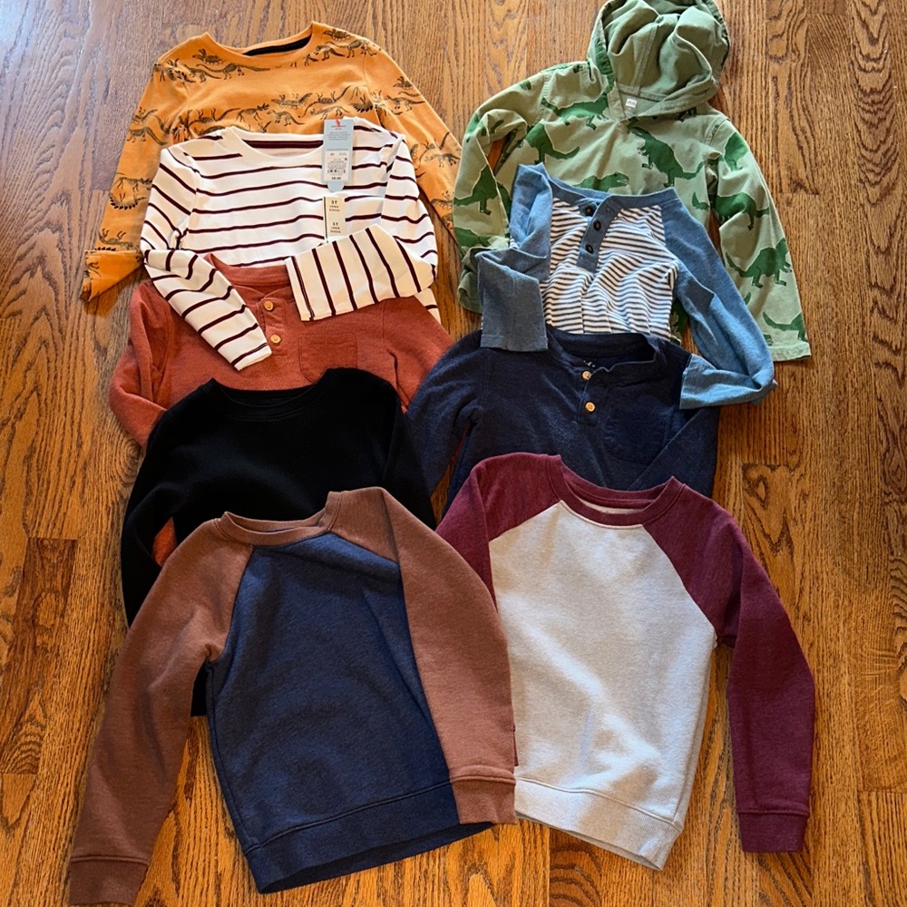 Cat & Jack boys 5T long sleeve bundle -9 items